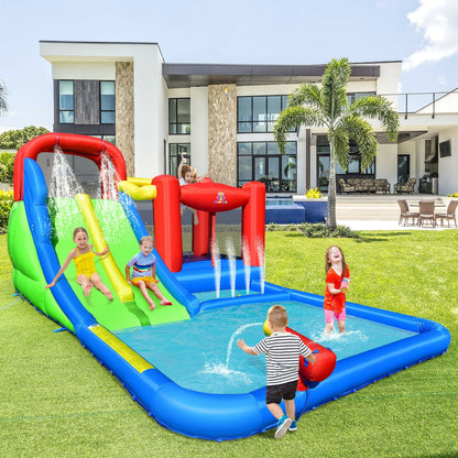 Inflatable Water Slide with Ocean Balls for Kids without Blower