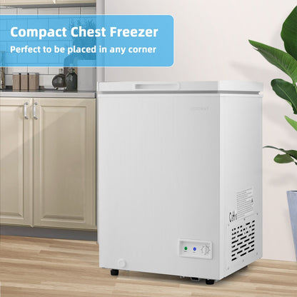 3.5/5 Cu.ft Compact Chest Freezer with Removable Storage Basket-3.5 Cubic