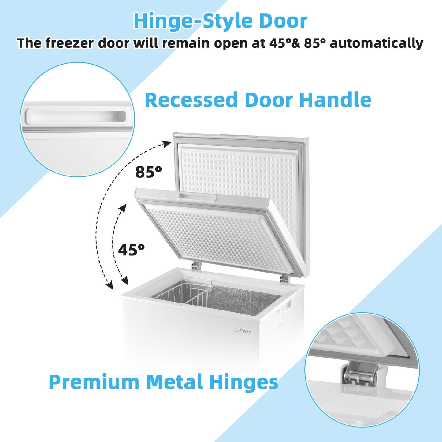 3.5/5 Cu.ft Compact Chest Freezer with Removable Storage Basket-3.5 Cubic