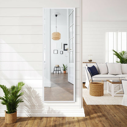 Full Length Metal Door Mirror with Adjustable Hook-Black