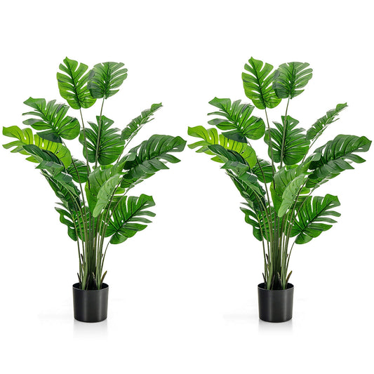 2 Pieces 5 Feet Artificial Monstera Tree Set