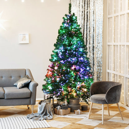 Pre-lit Multi-Colored Fiber Optic Spruce Artificial Christmas Tree-5 ft