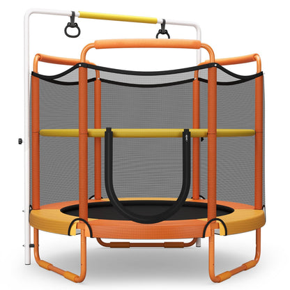 5 Feet Kids 3-in-1 Game Trampoline with Enclosure Net Spring Pad-Blue