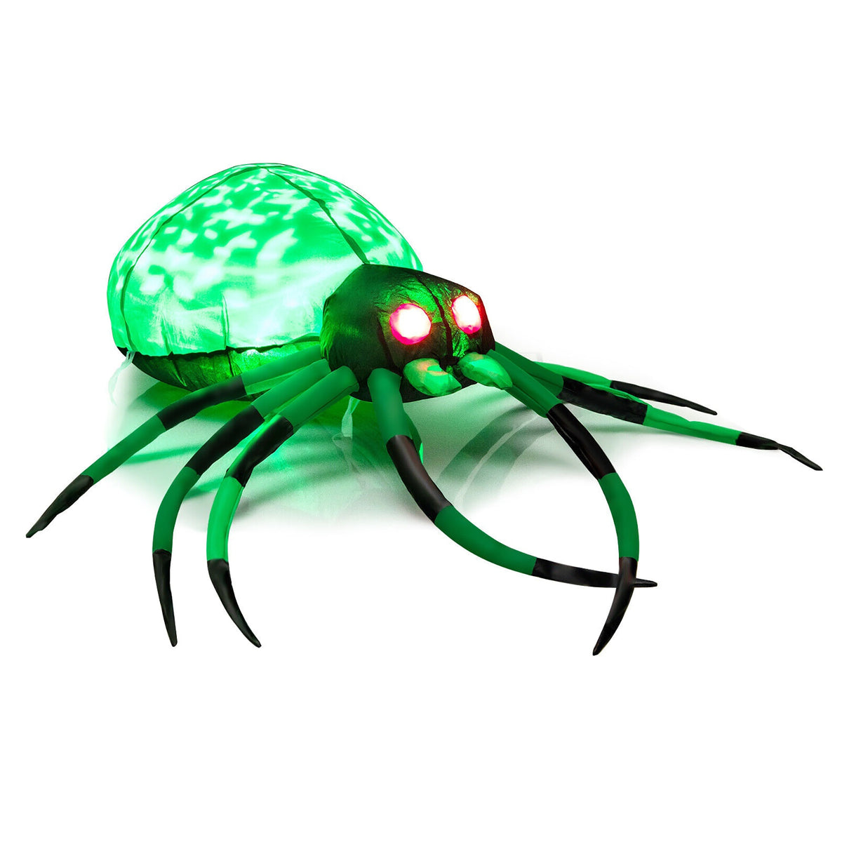 5-foot Halloween inflatable creepy spider with cobwebs and LED lights, spooky outdoor holiday decor by Wilsons Home Store
