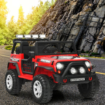 12V Kids Remote Control Electric  Ride On Truck Car with Lights and Music-Red