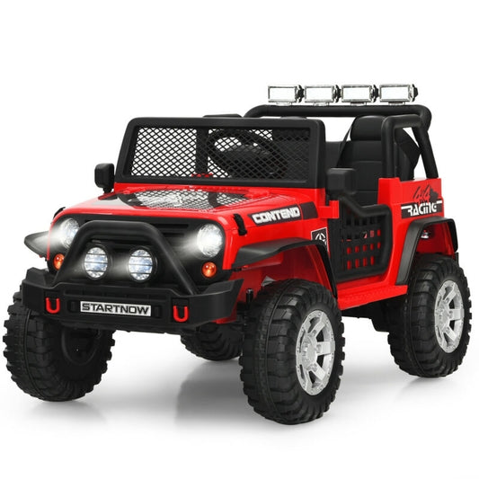 12V Kids Remote Control Electric  Ride On Truck Car with Lights and Music-Red