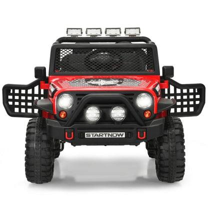 12V Kids Remote Control Electric  Ride On Truck Car with Lights and Music-Red