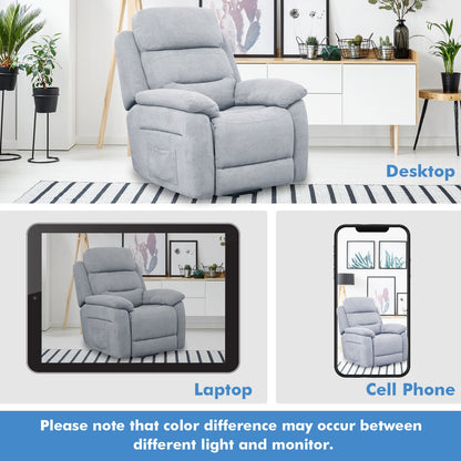 Power Lift Recliner Sofa with Side Pocket and Remote Control-Brown