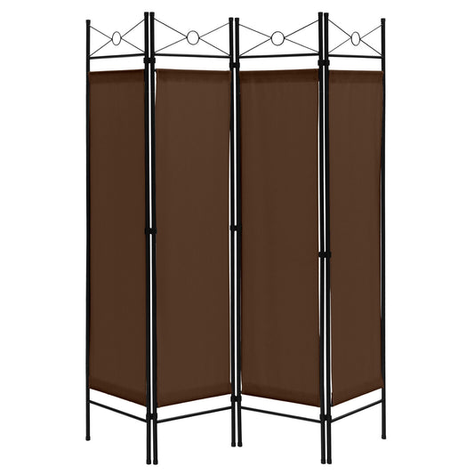6 Feet 4-Panel Folding Freestanding Room Divider-Brown