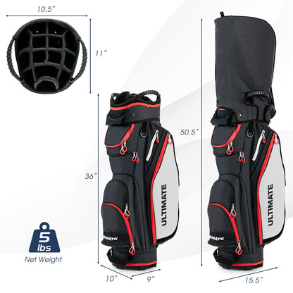 Lightweight and Large Capacity Golf Stand Bag-Black