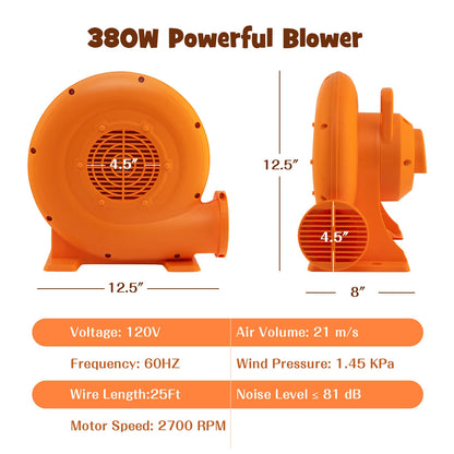 380W Air Blower for Inflatables with 25 feet Wire and GFCI Plug-380W