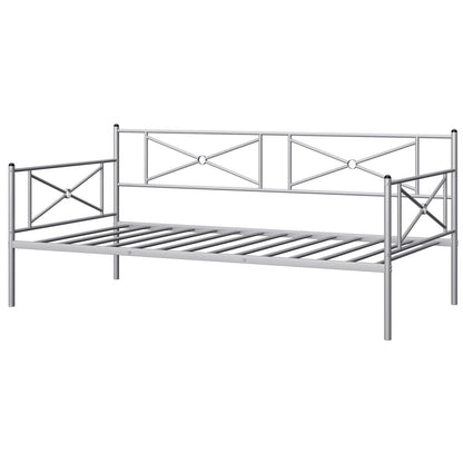 Metal Daybed Twin Bed Frame Stable Steel Slats Sofa Bed-Black
