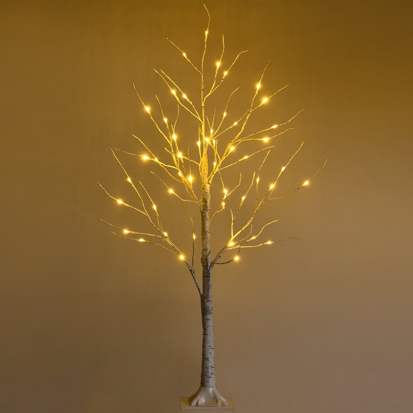 Pre-lit White Twig Birch Tree for Christmas Holiday with LED Lights-6 ft