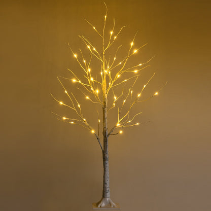 Pre-lit White Twig Birch Tree for Christmas Holiday with LED Lights-6 ft