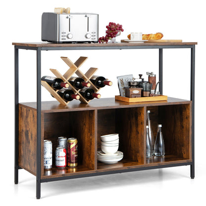 Modern Kitchen Buffet Sideboard with 3 Compartments-Black