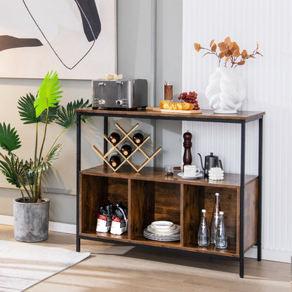 Modern Kitchen Buffet Sideboard with 3 Compartments-Black