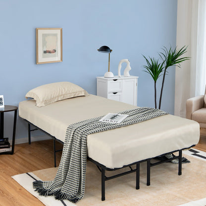 Queen/King Size Folding Steel Platform Bed Frame for Kids and Adults-King Size