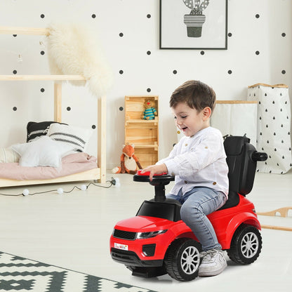3 in 1 Ride on Push Car Toddler Stroller Sliding Car with Music-Black