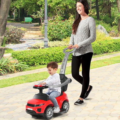 3 in 1 Ride on Push Car Toddler Stroller Sliding Car with Music-Black