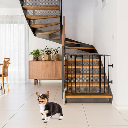 6-Panel Adjustable Baby Safe Metal Fence Barrier-Black