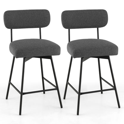 25 Inch 2-Piece Modern Upholstered Bar Stools with Back