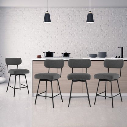 25 Inch 2-Piece Modern Upholstered Bar Stools with Back