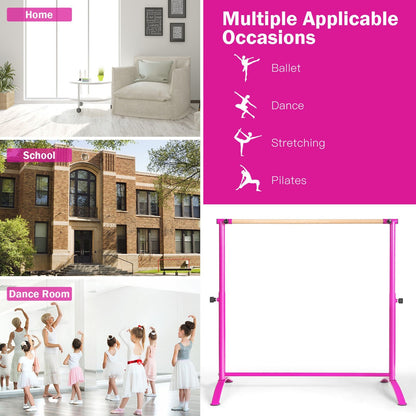 51 Inch Ballet Barre Bar with 4-Position Adjustable Height-Blue