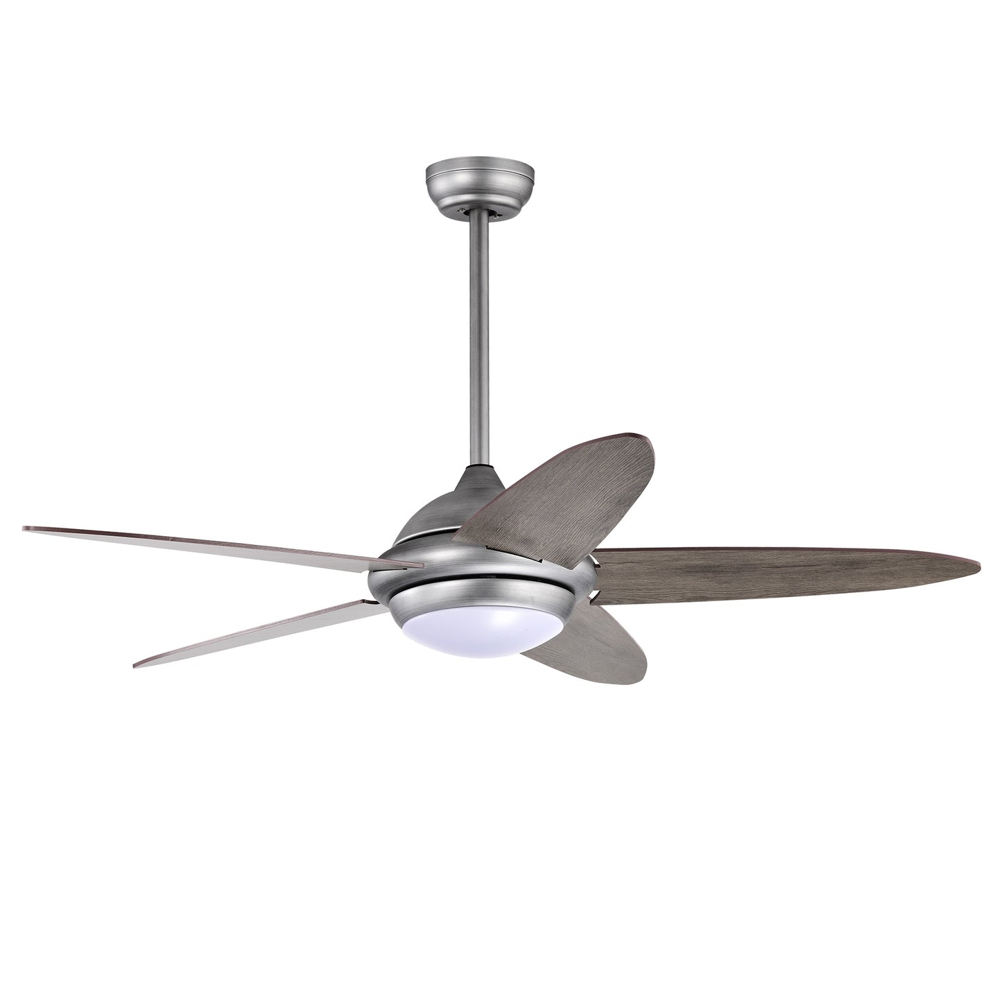 52 Inch Ceiling Fan with Lights and 3 Lighting Colors-Silver Gray