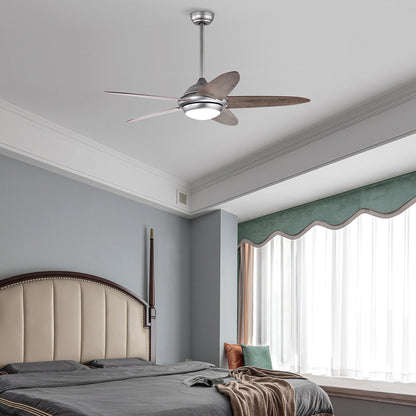 52 Inch Ceiling Fan with Lights and 3 Lighting Colors-Silver Gray