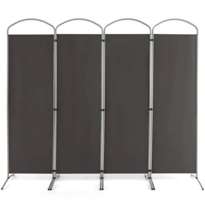 6.2Ft Folding 4-Panel Room Divider for Home Office Living Room -Gray