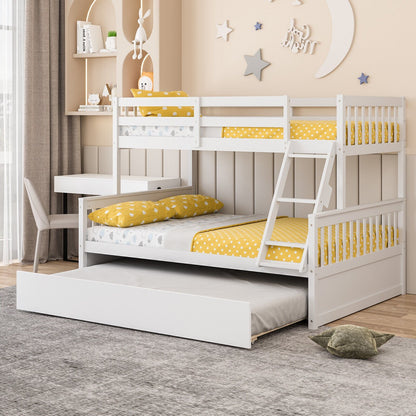 Twin Over Full Convertible Bunk Bed with Twin Trundle-Espresso