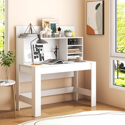 48 Inch Writing Computer Desk with Anti-Tipping Kits and Cable Management Hole-White