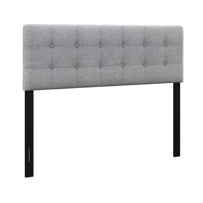 Linen Upholstered Headboard with Solid Rubber Wood Legs-Beige