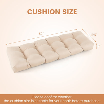 Indoor Outdoor Tufted Bench Cushion with Soft PP Cotton-Beige