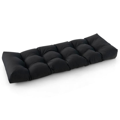 Indoor Outdoor Tufted Bench Cushion with Soft PP Cotton-Black