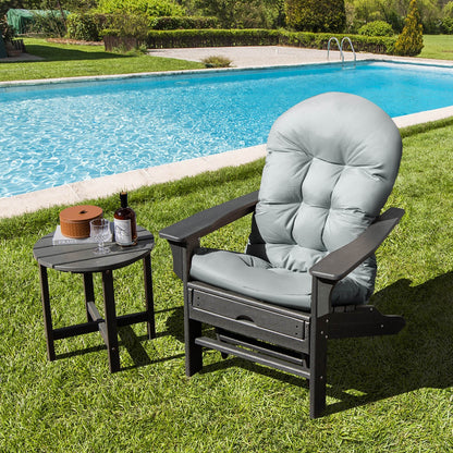 Patio Adirondack Chair Cushion with Fixing Straps and Seat Pad-Beige