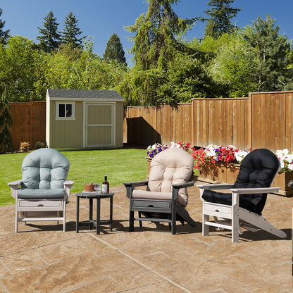 Patio Adirondack Chair Cushion with Fixing Straps and Seat Pad-Beige