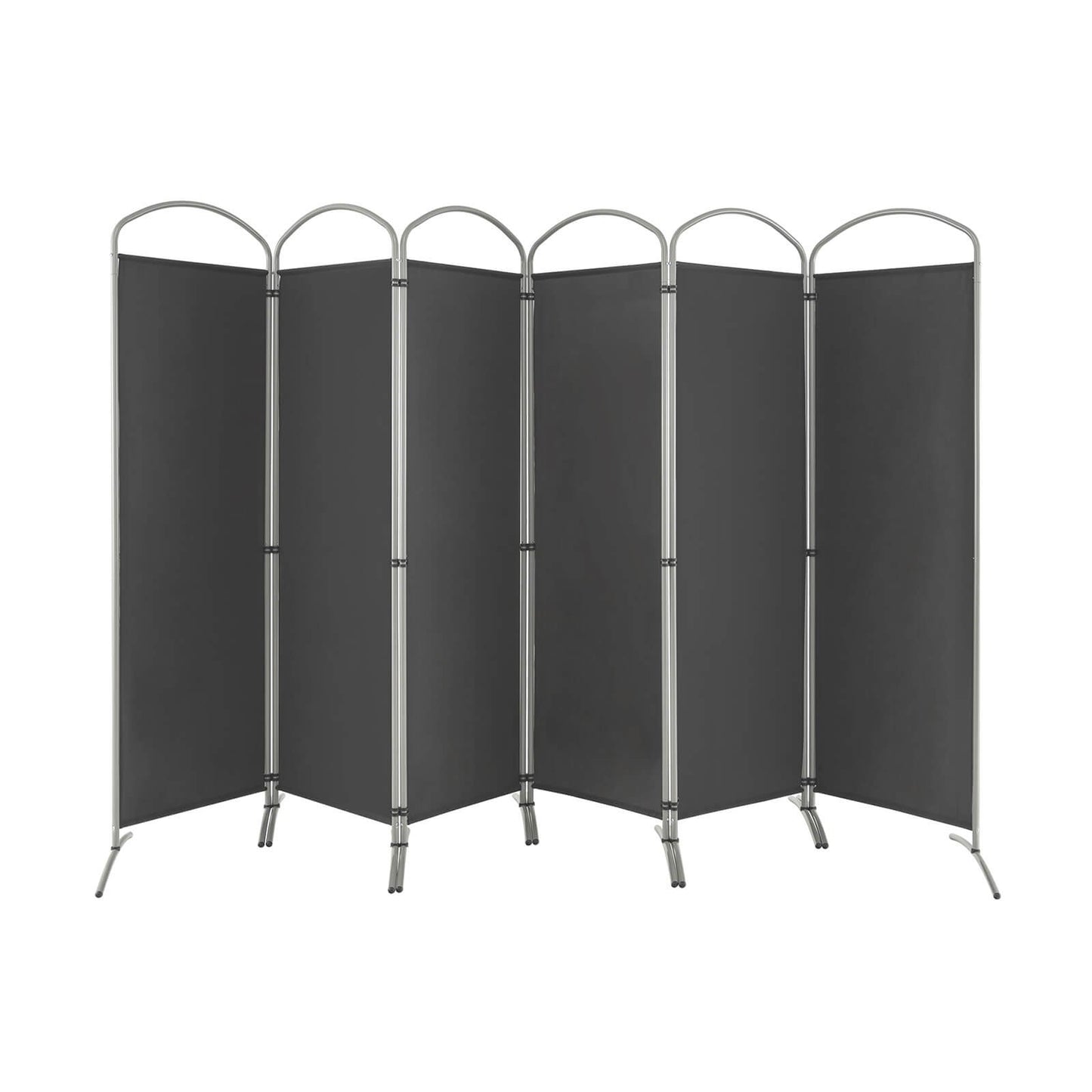 6-Panels Freestanding Folding Privacy Screen-Black