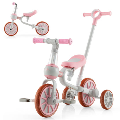 4-in-1 Kids Trike Bike with Adjustable Parent Push Handle and Seat Height-Navy