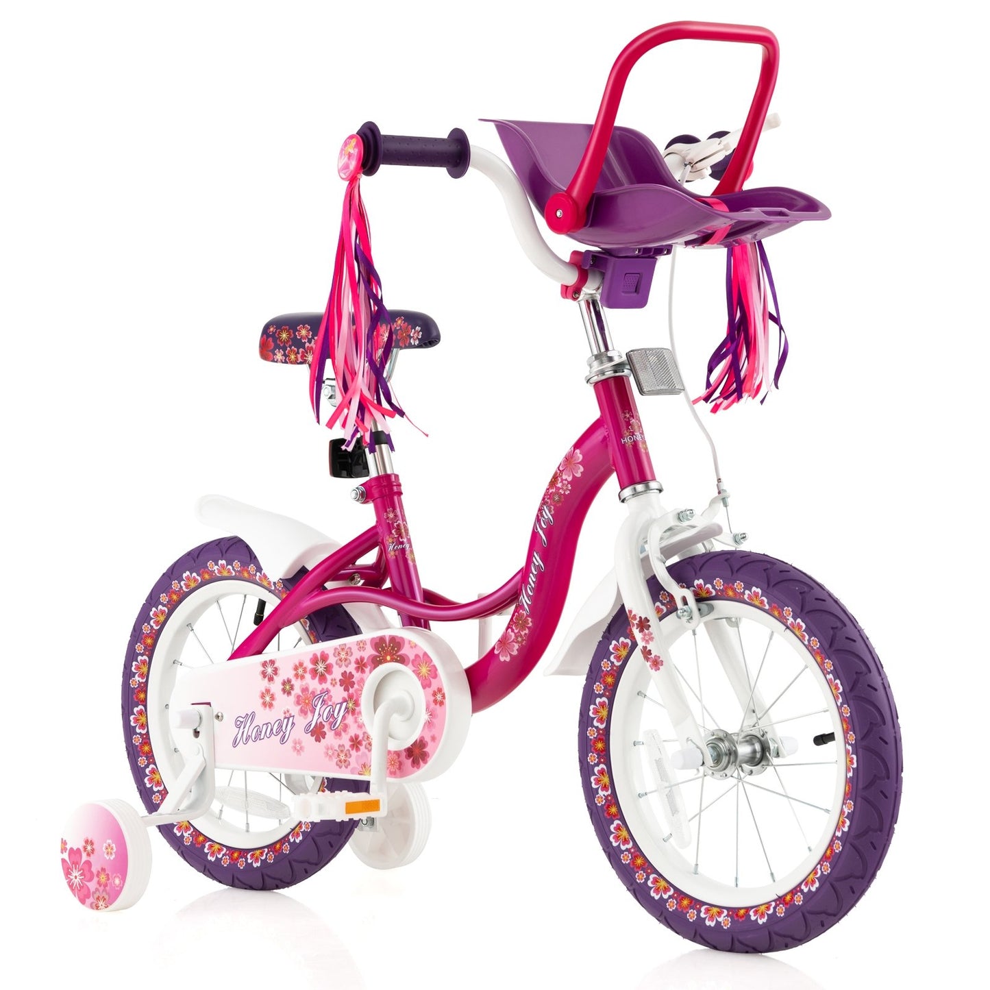 16 Inch Kids Bike with Doll Seat and Removable Training Wheels-16 inches