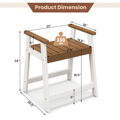 Shower Bench with Arms for Inside Shower Shaving Legs-Brown