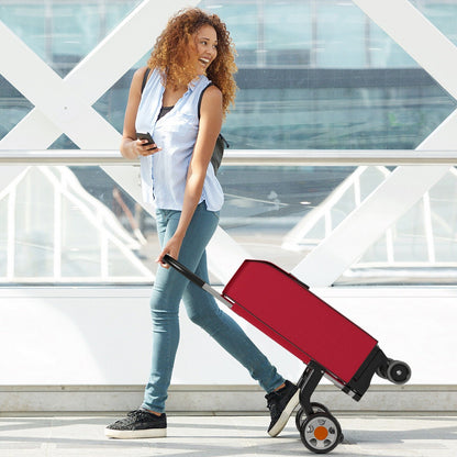 Folding Shopping Cart Utility Hand Truck with Rolling Swivel Wheels-Blue