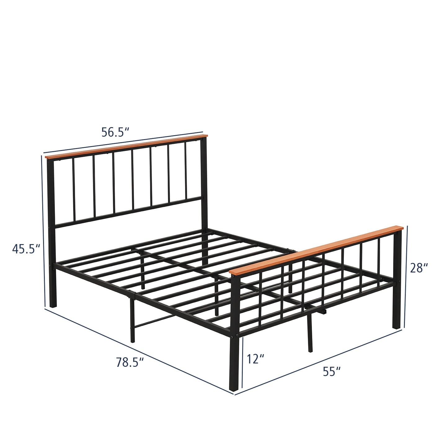 Full/Queen Bed Frame with Headboard and Footboard-Full Size