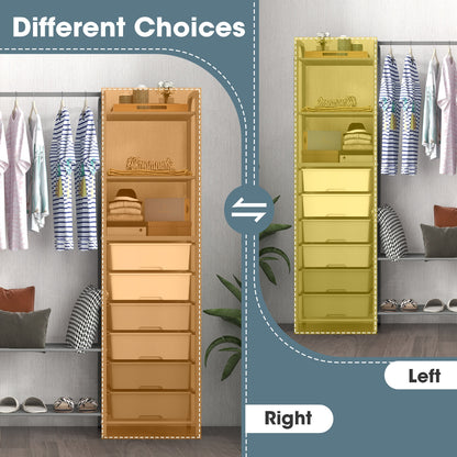 Free Standing Closet Organizer with Removable Drawers and Shelves-Gray