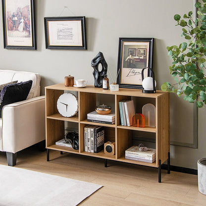 Open-Back Bookshelf with Drawer for Study-Black