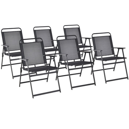Set of 2/4/6 Outdoor Folding Chairs with Breathable Seat-Set of 6