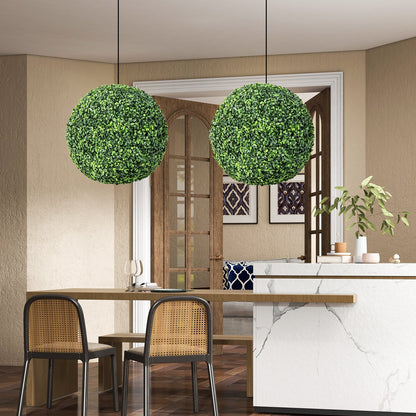 2 Pieces 19 Inch Artificial Topiary Balls Faux Boxwood Ball Plants