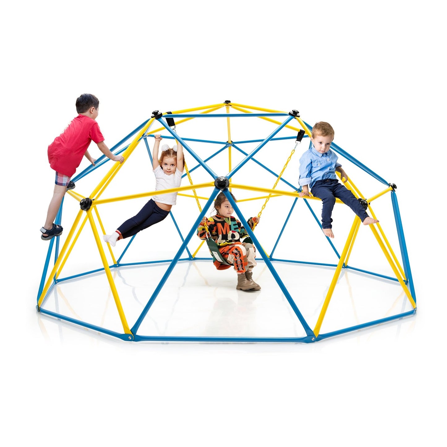 10 Feet Dome Climber with Swing and 800 Lbs Load Capacity-Green