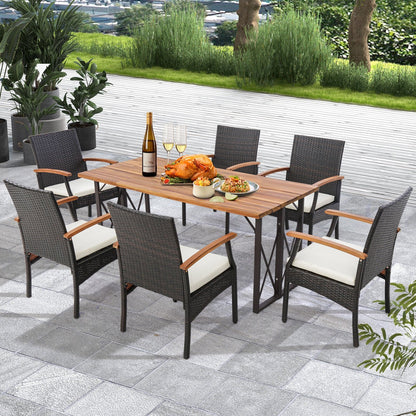 Patio Dining Chair with Soft Zippered Cushion-Set of 2