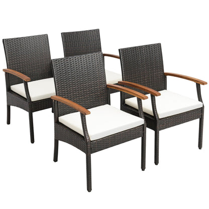Patio Dining Chair with Soft Zippered Cushion-Set of 2